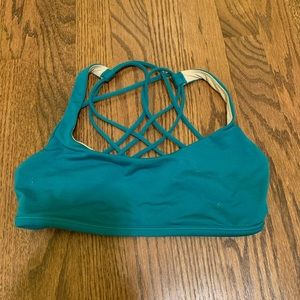 Lululemon teal lace back sports bra size 4